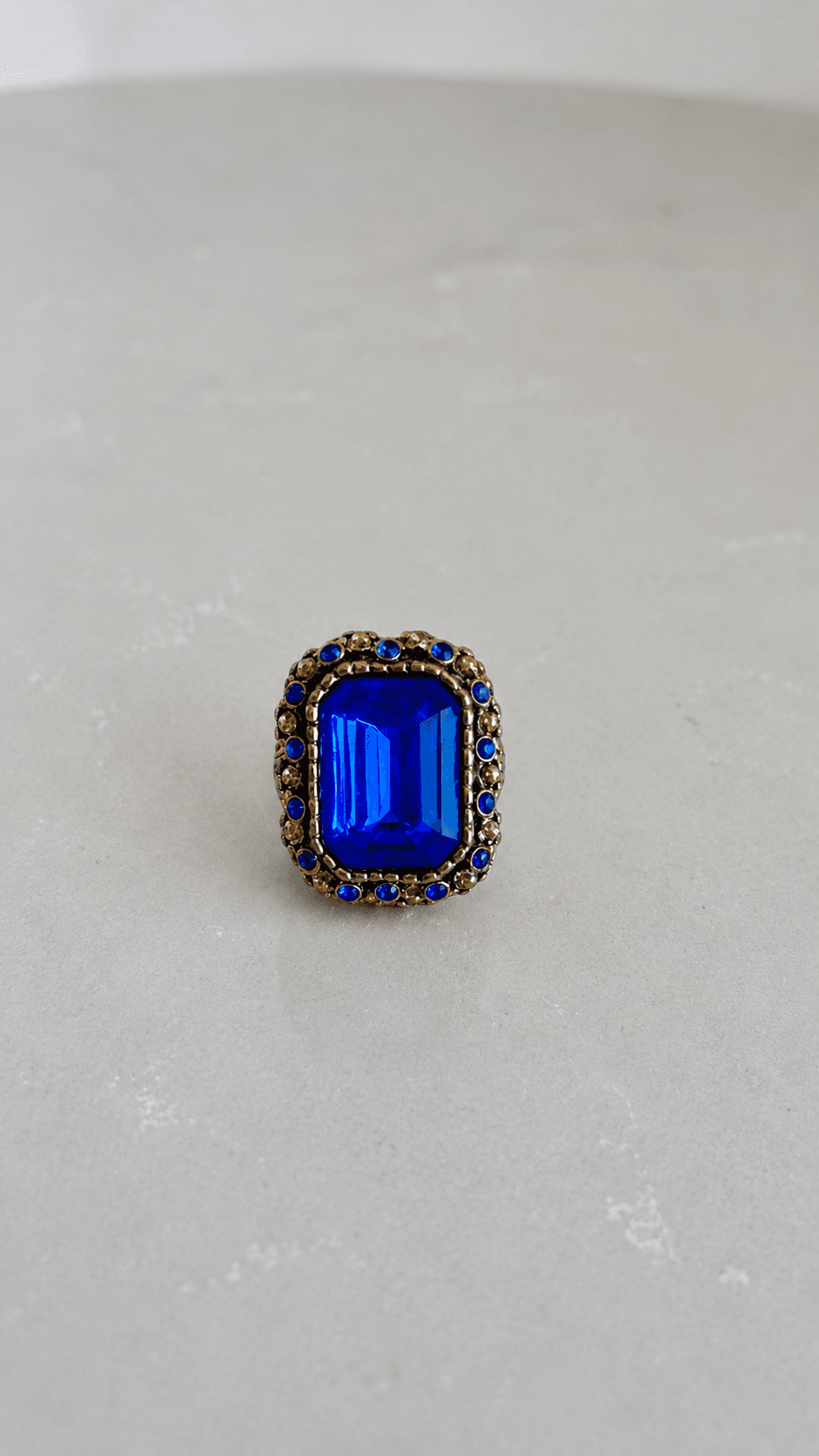 Navy blue statement ring 2