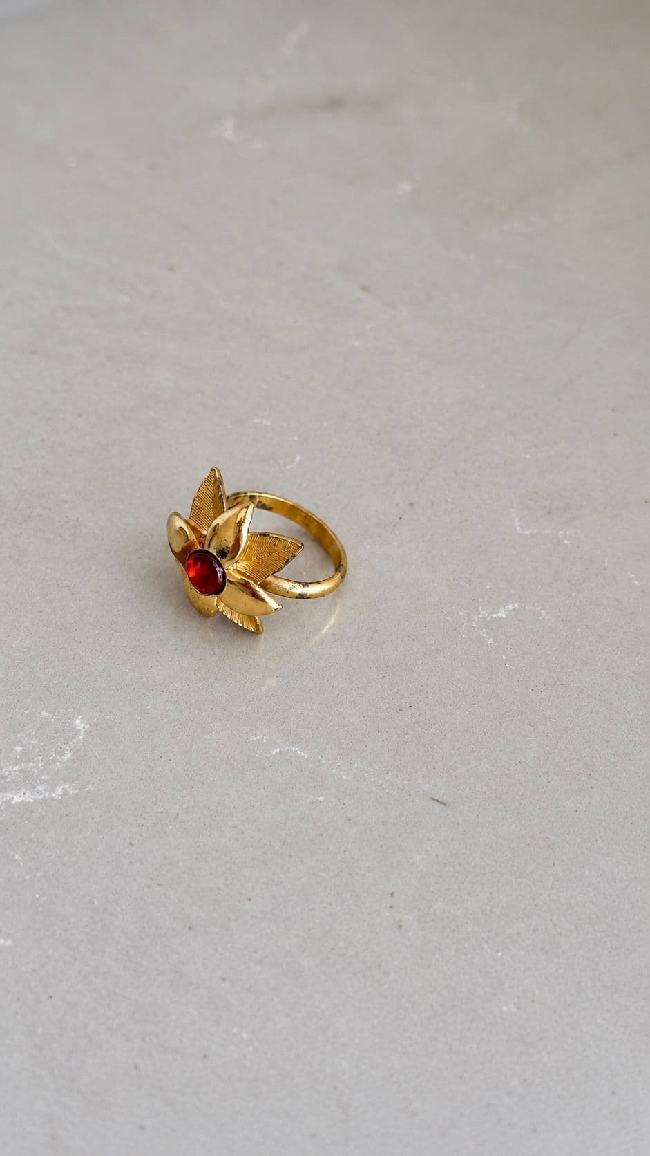 Red stone ring