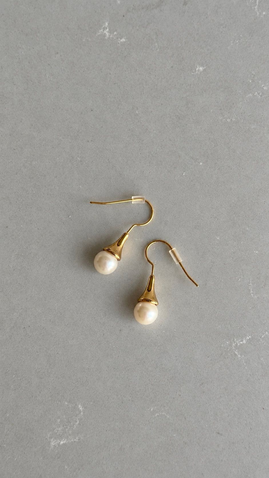 Minimal drop faux pearl earrings