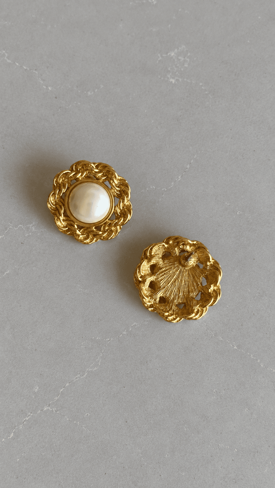 Faux pearl pierced earrings 2