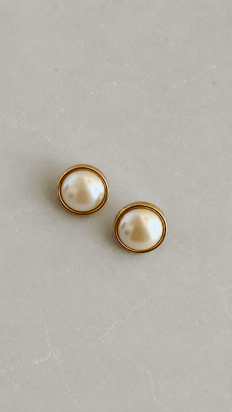 Faux pearl gold tone earrings