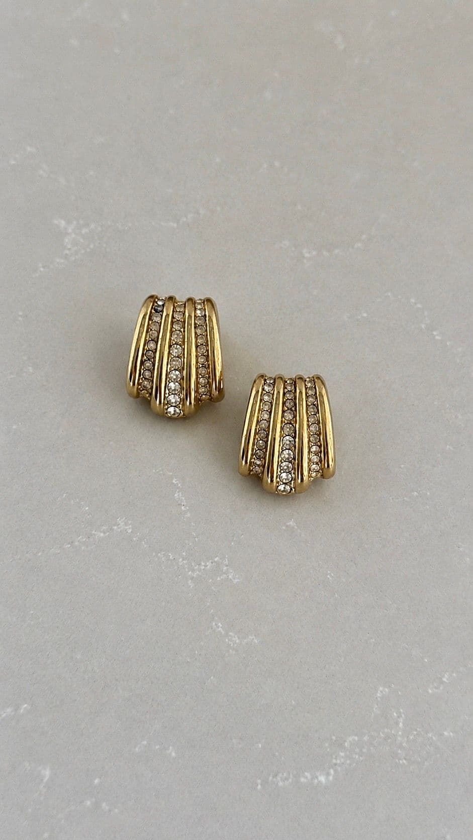 Crystal embellished gold tone earrings