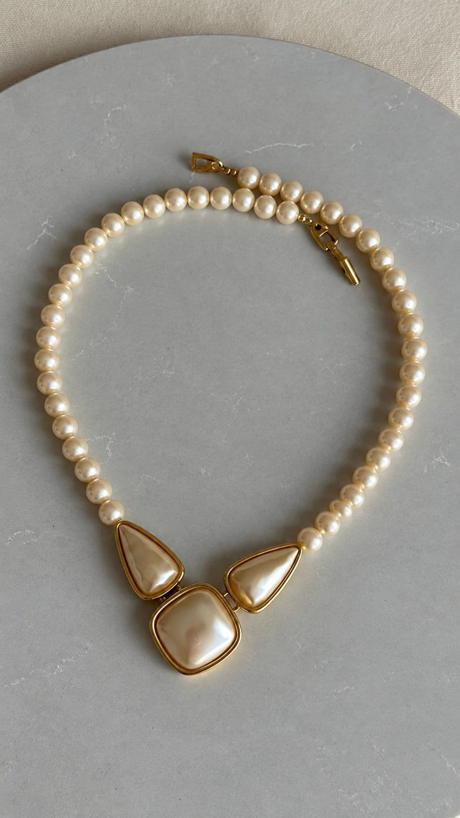 Faux pearl necklace